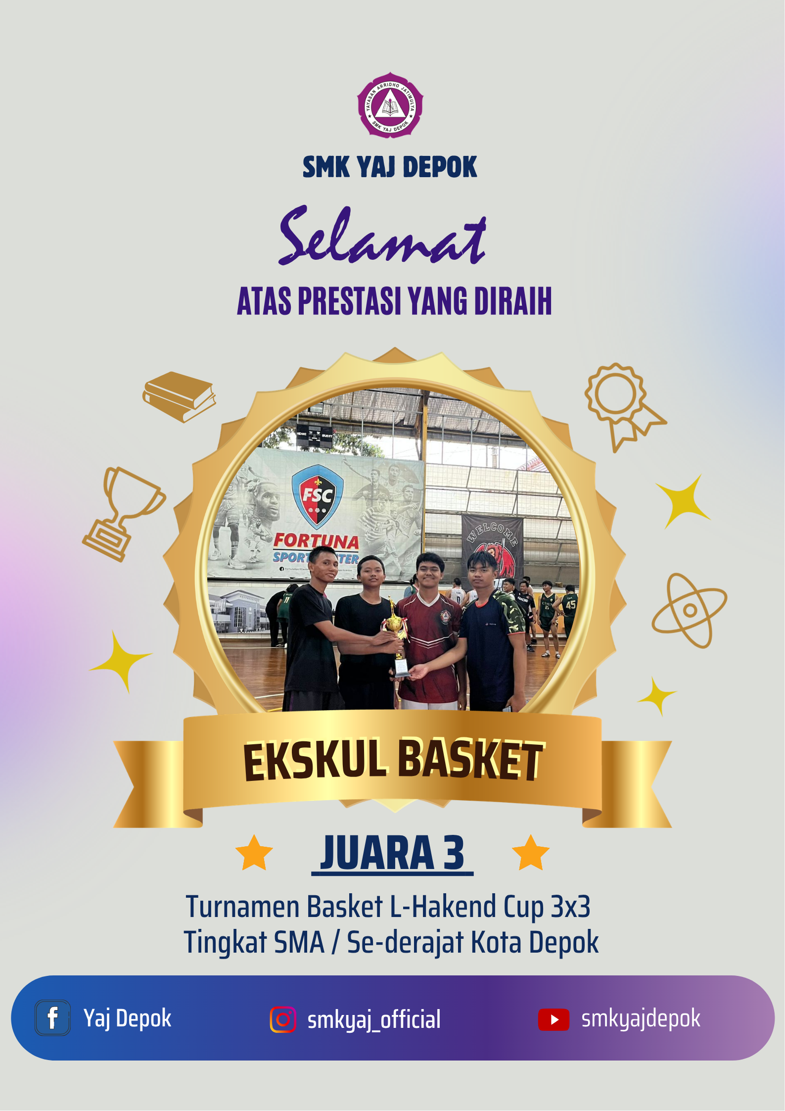 Juara 3 Turnamen Basket L-Hakend Cup 3x3 Tingkat SMA / Sederajat Kota Depok